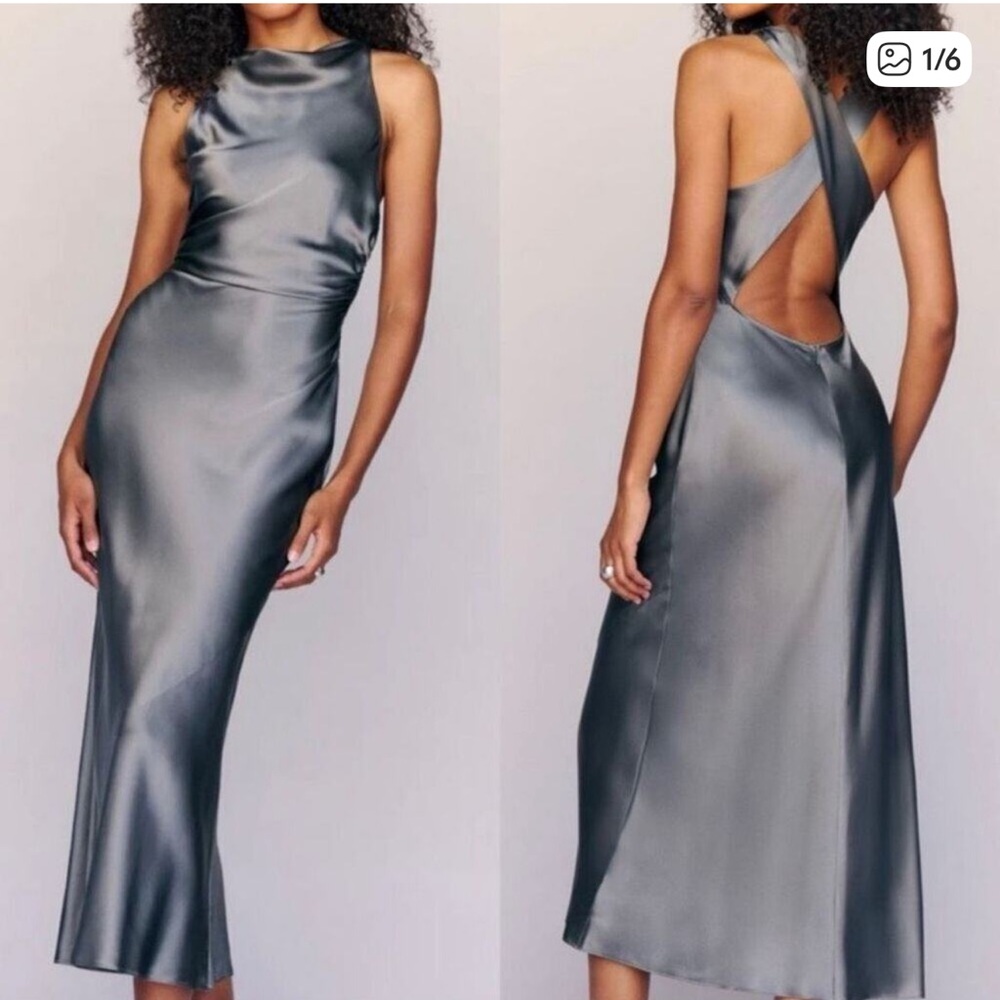 Reformation Casette Midi Silk Dress